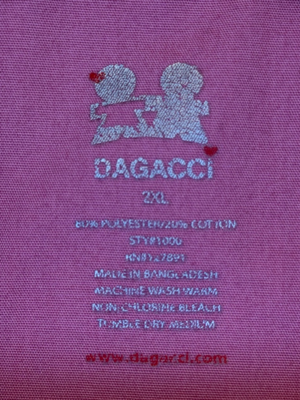 Dagacci Pink Scrub Set V-Neck Top Pants Medical Uniform XXL - Picture 4 of 16